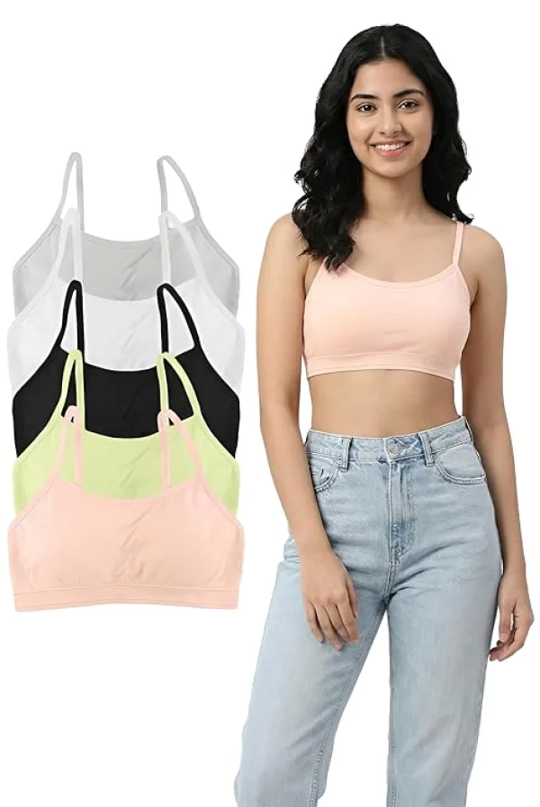 Dressably Bralette for Women & Teen Girls | Cotton Stretch, Lightweight, Perfect for Daily Use | Assorted Colours | Pack of 2, 3 & 4